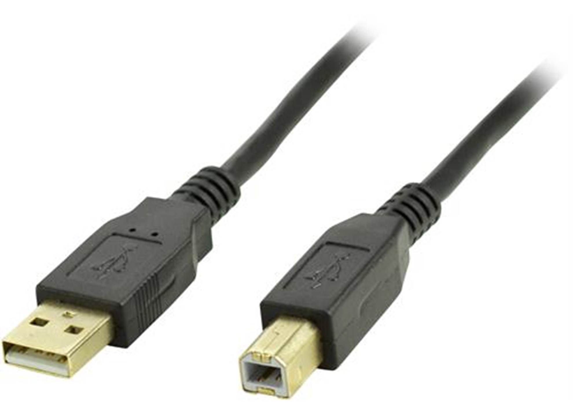 USB 2.0 kabel Typ A hane - Typ B hane 1m guldpläterad kontakt