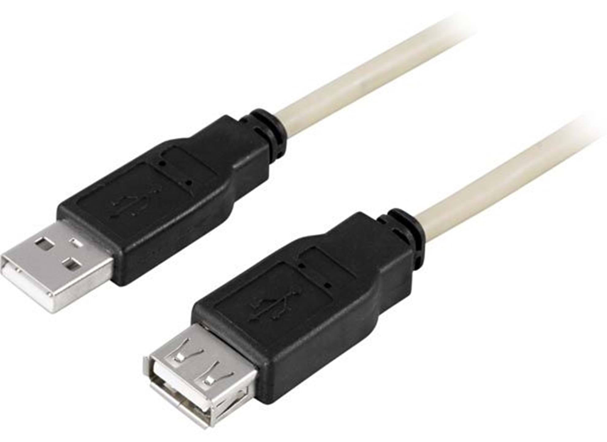 USB 2.0 kabel Typ A hane - Typ A hona 3m beige