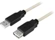 USB 2.0 kabel Typ A hane - Typ A hona 3m beige