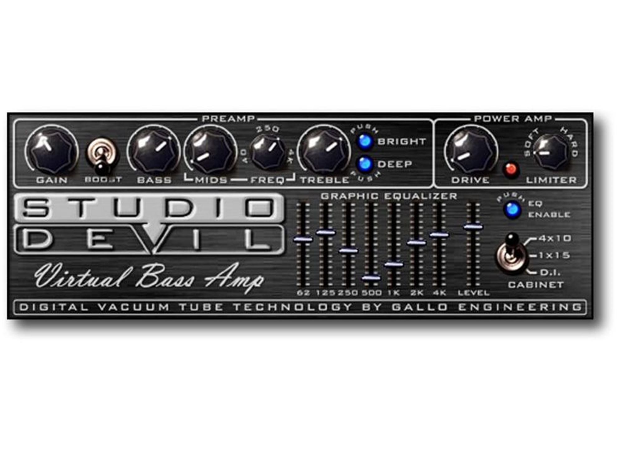 Soft amp. VST Bass amp. Studio Devil amp Modeler Pro. Studio Devil VST. One knob Bass amp VST.