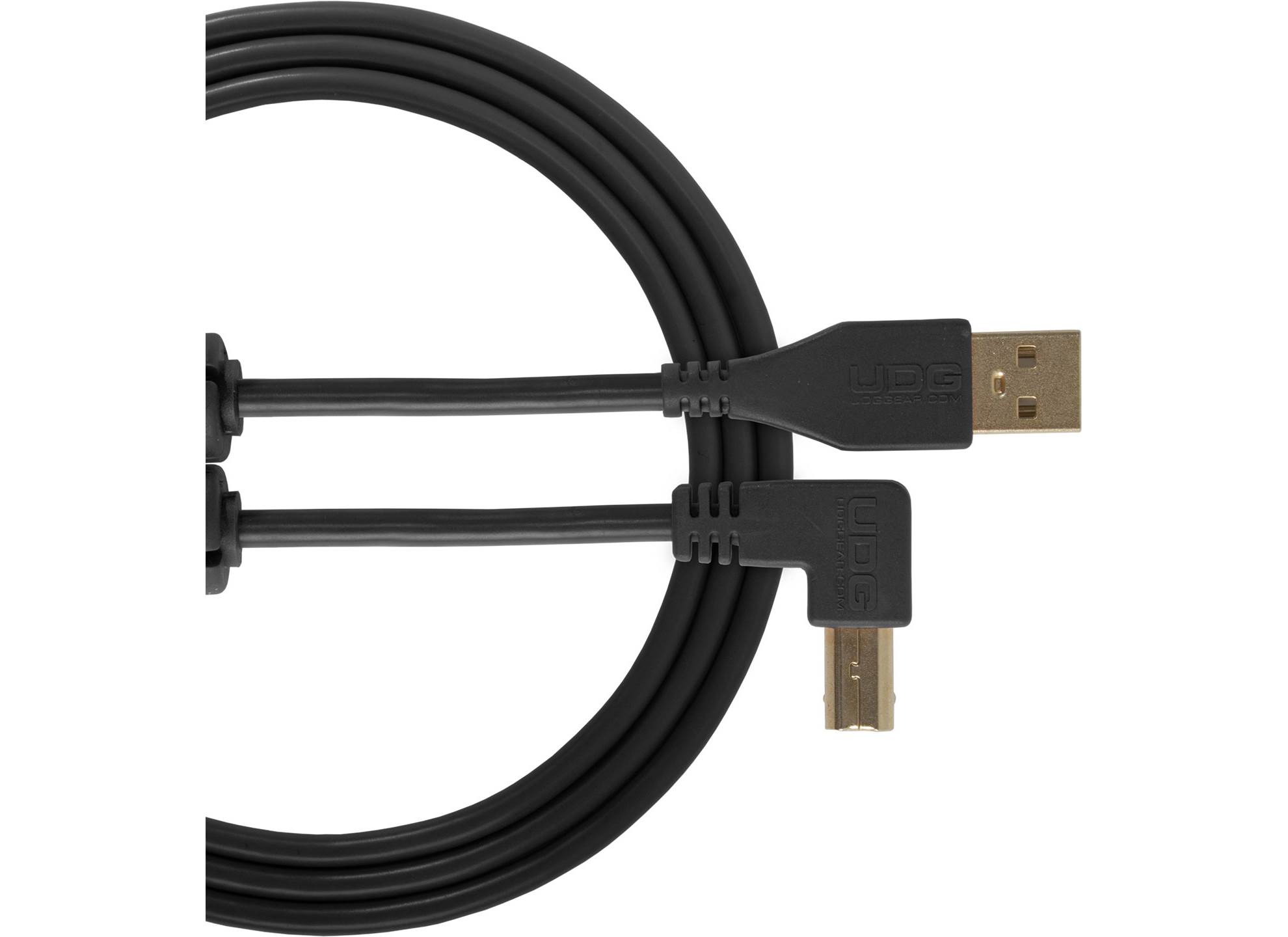 Ultimate USB 2.0 A-B Black Angled 1m