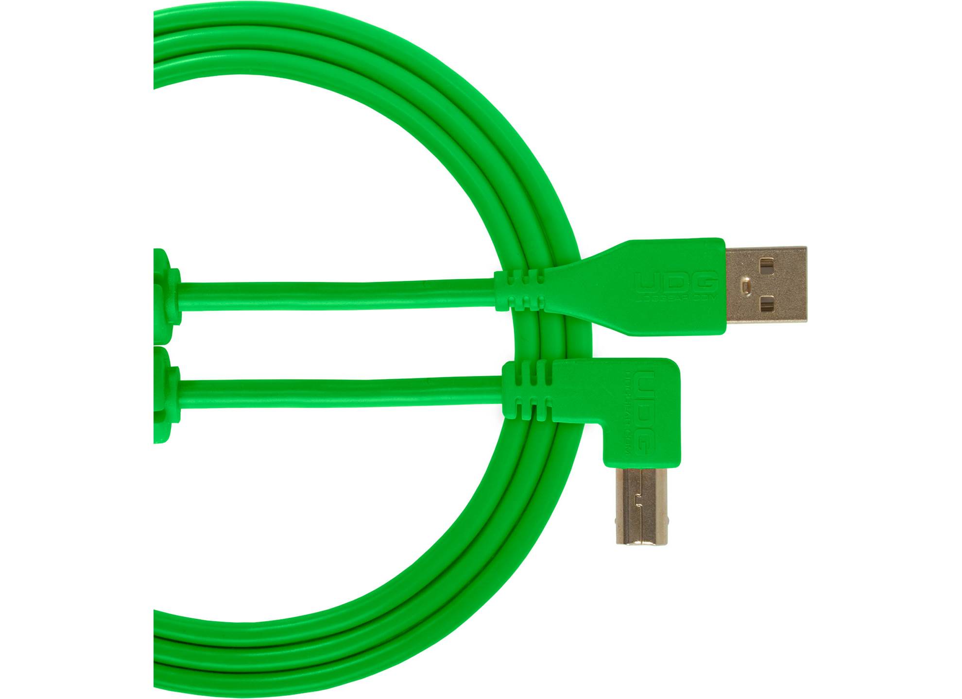 Ultimate USB 2.0 A-B Green Angled 1m
