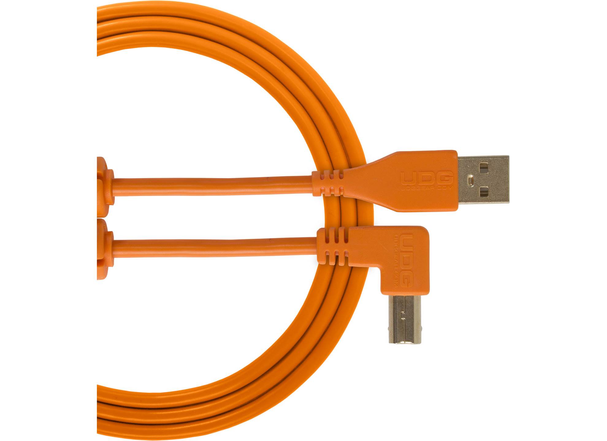 Ultimate USB 2.0 A-B Orange Angled 1m