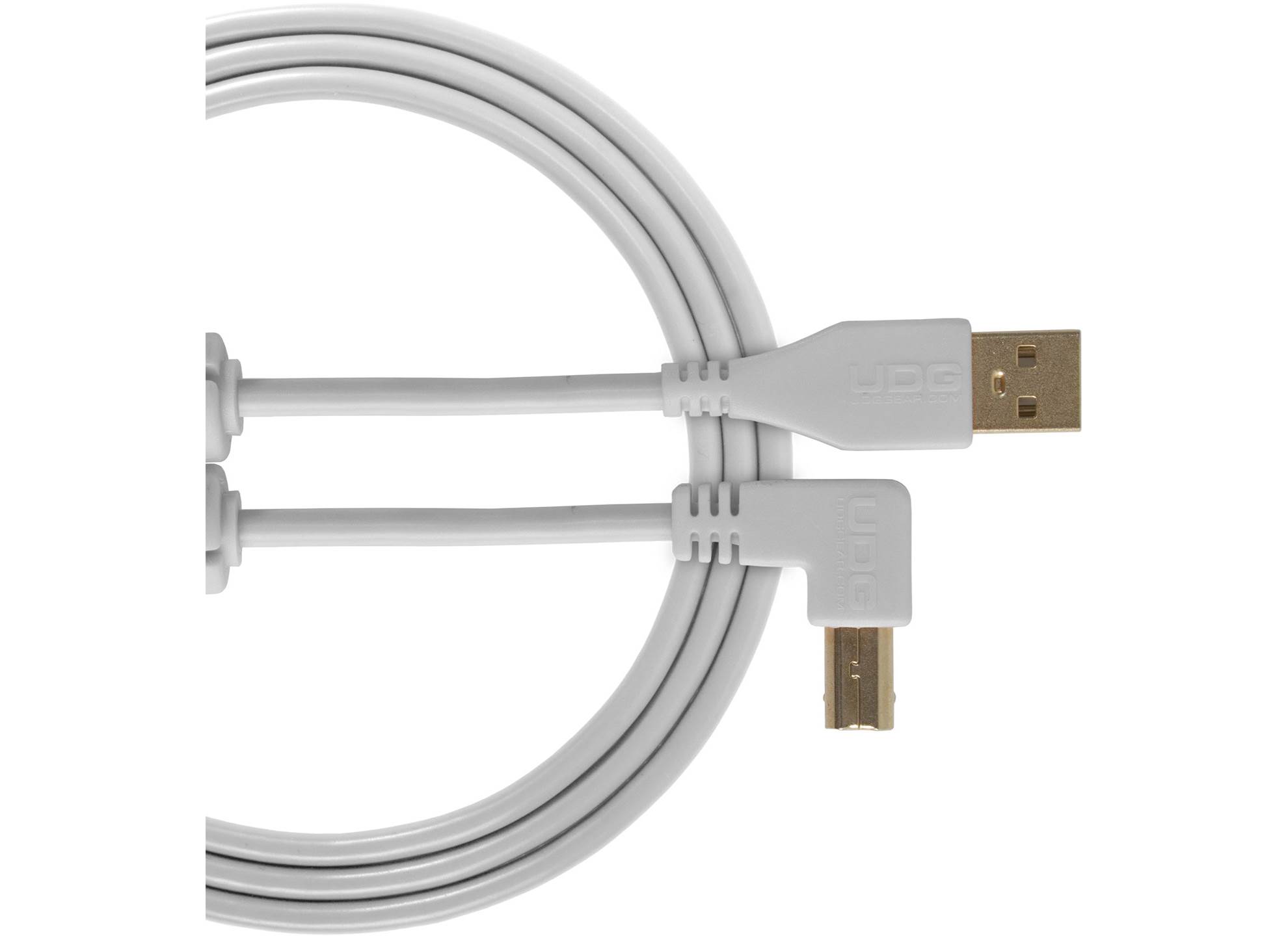 Ultimate USB 2.0 A-B White Angled 1m