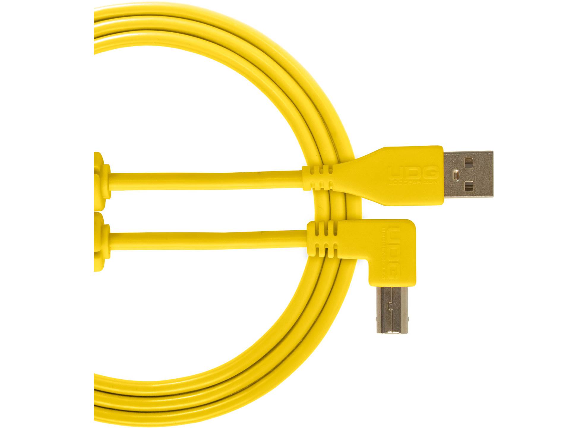 Ultimate USB 2.0 A-B Yellow Angled 1m