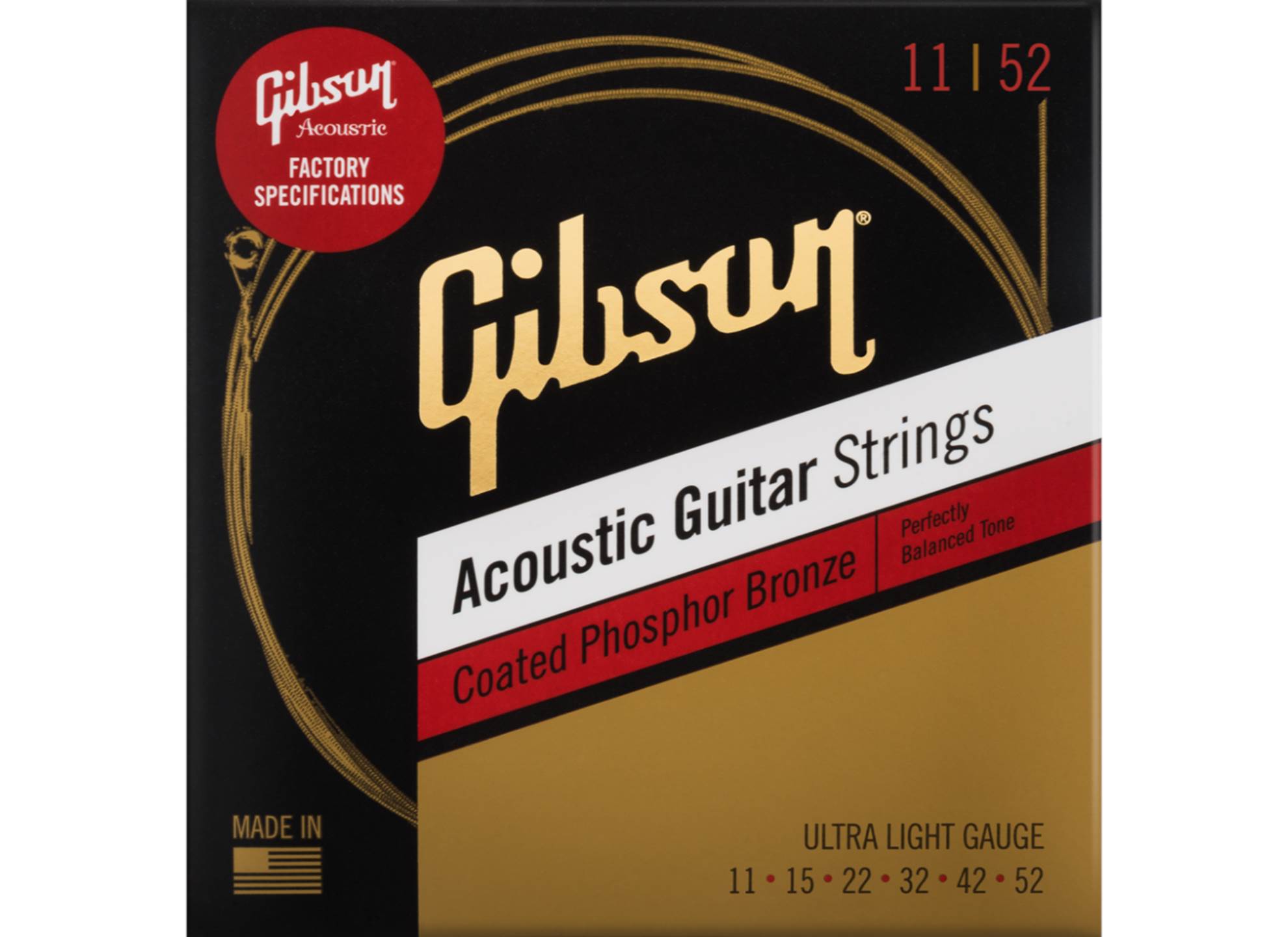 Coated Phosphor Bronze Acoustic Guitar StringsUltra-Light 11-52