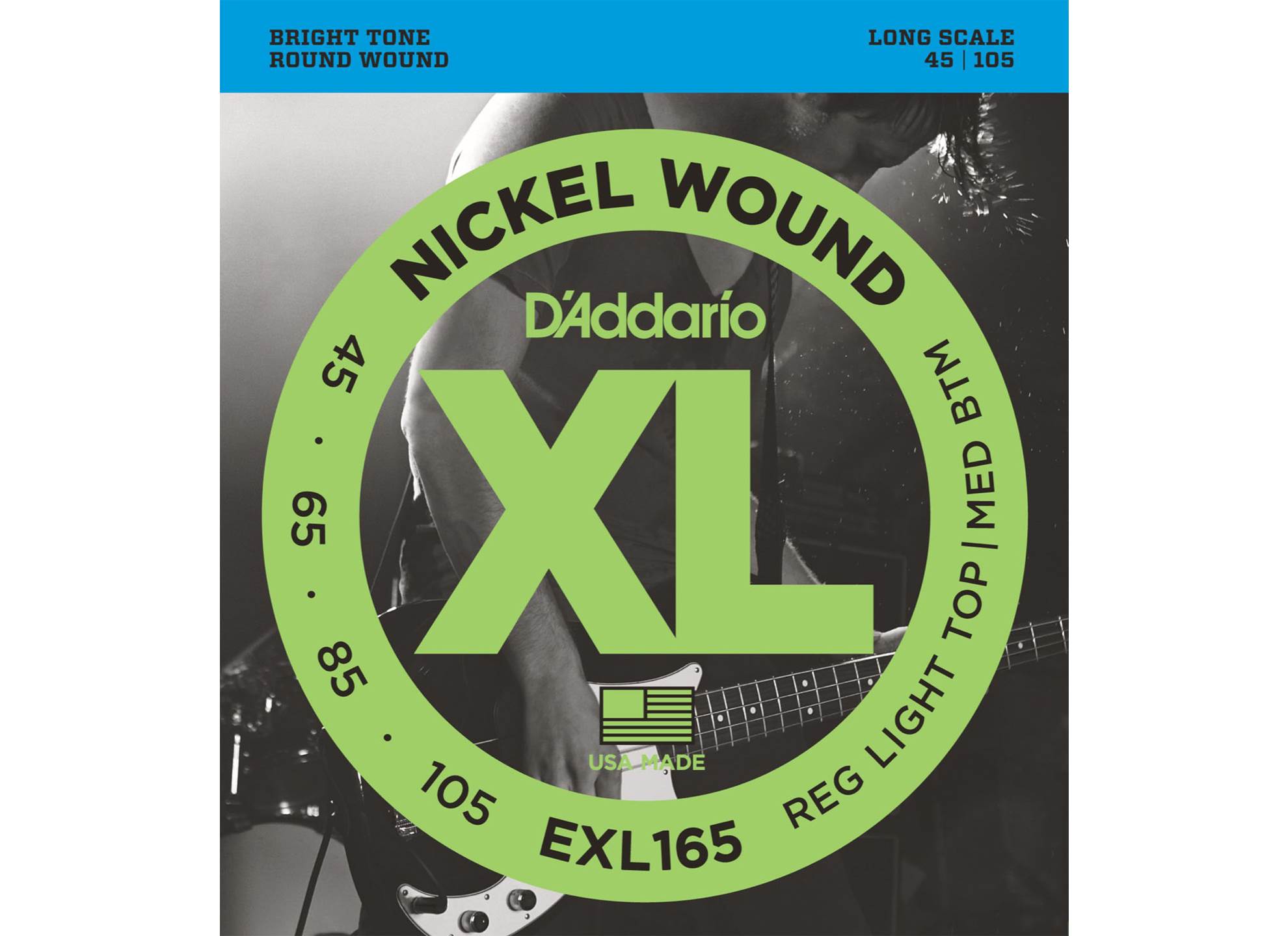 EXL165 XL Nickel Wound 45-105 Regular Light Top/Medium Bottom