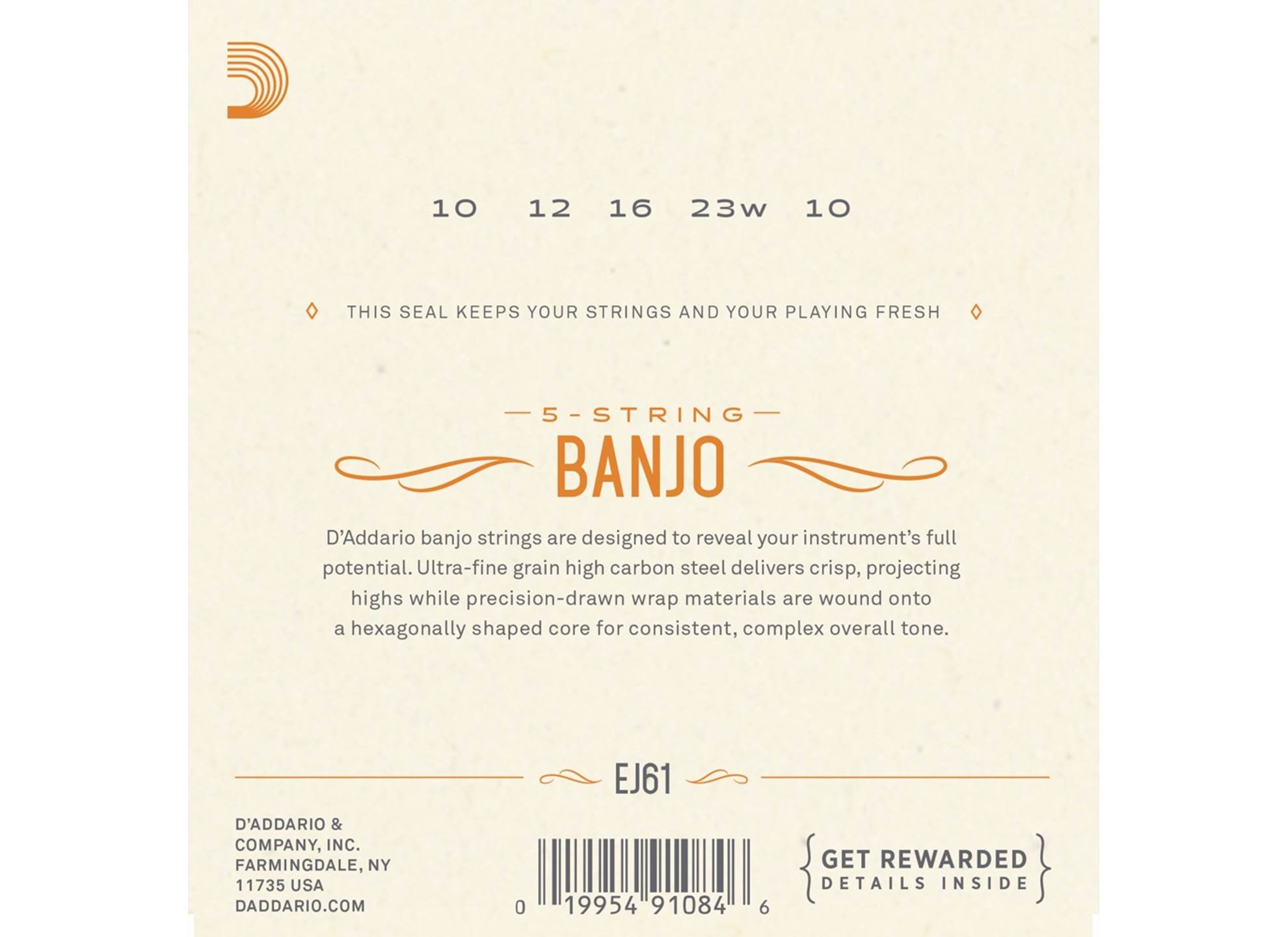 EJ61 5-String Banjo Nickel-Plated Steel 10-10