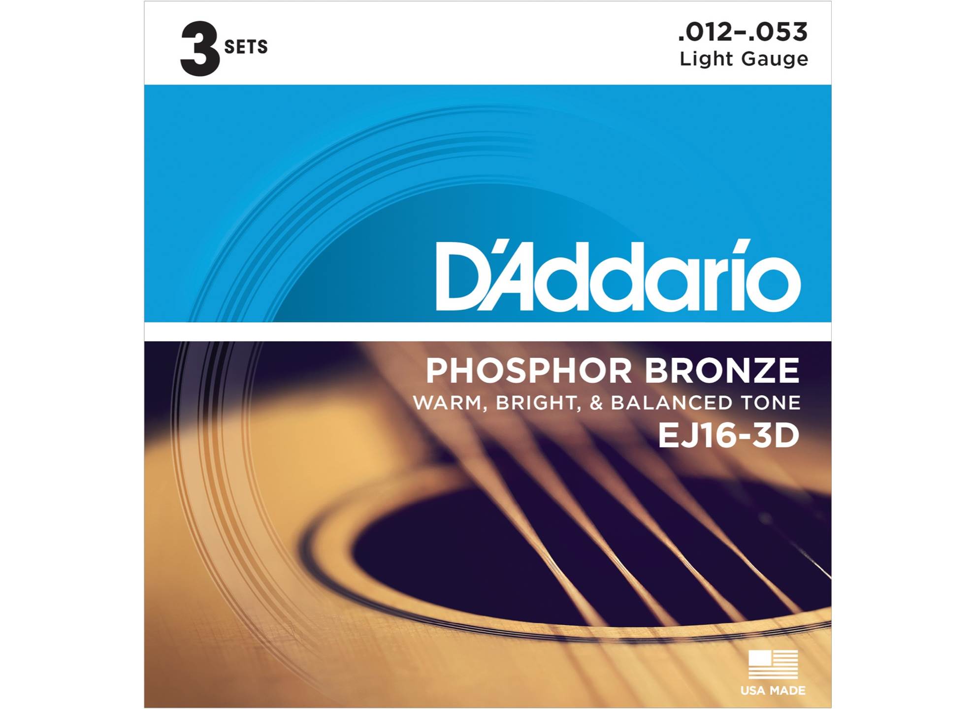 EJ16-3D Phosphor Bronze 12-53 Light 3-pack