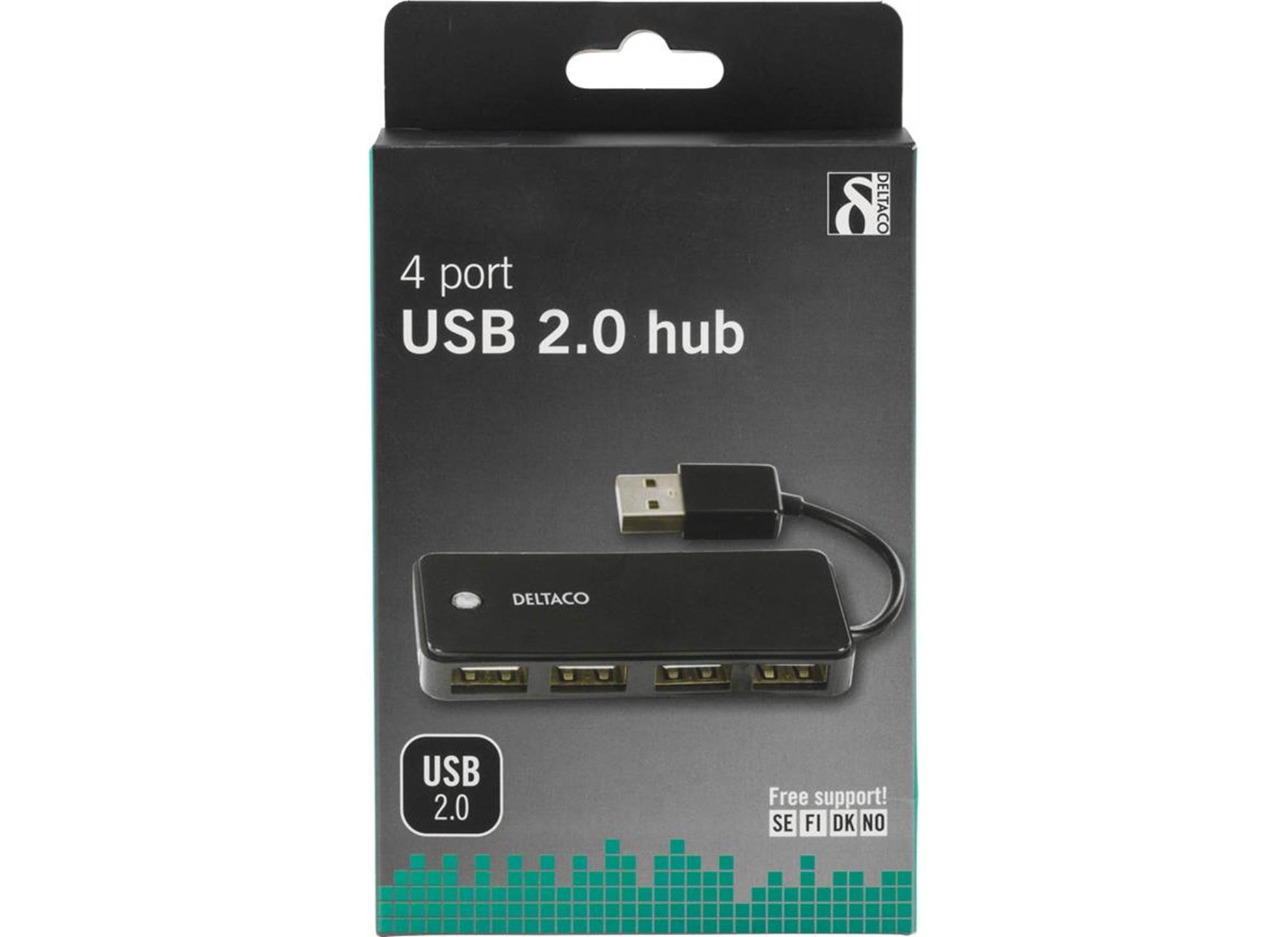 4-port USB 2.0 Hub Svart