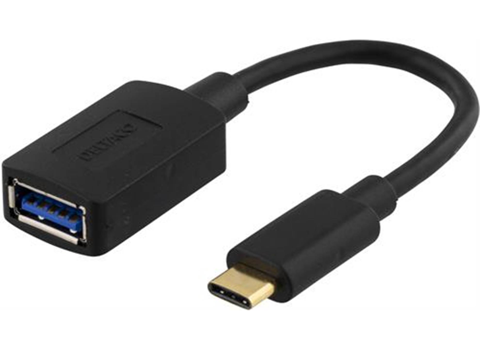 USB-C - USB-A Hona Kabel 15cm Svart