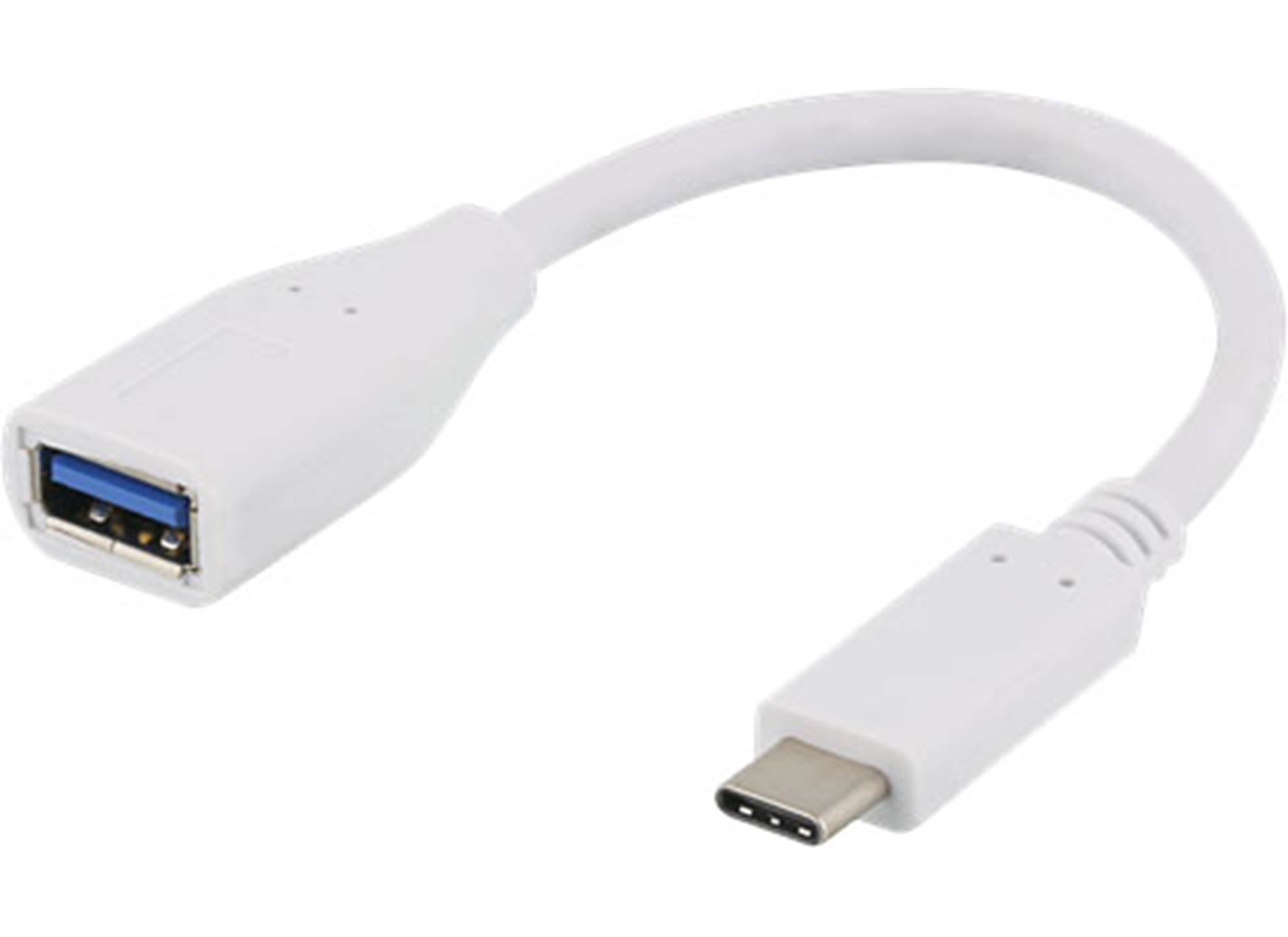 USB-C - USB-A Hona Kabel 15cm Vit