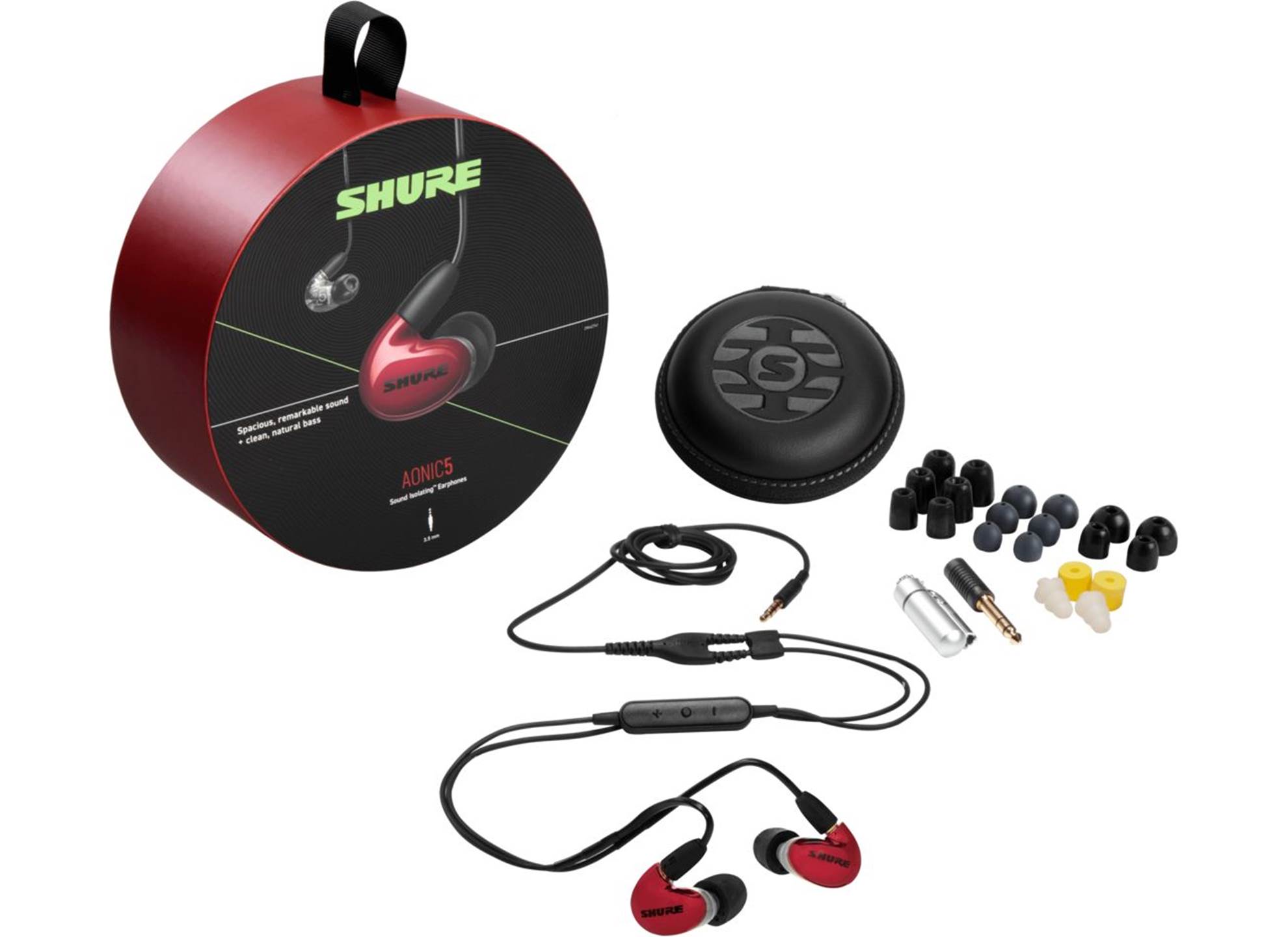 Aonic 5 3BA Earphone, Red with RMCE-UNI