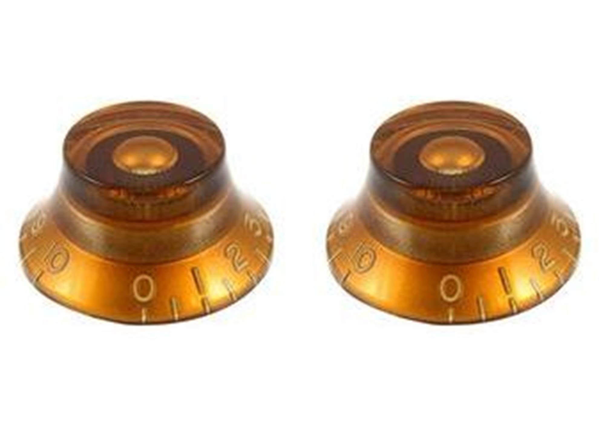 Bell knobs vintage style amber 2-p