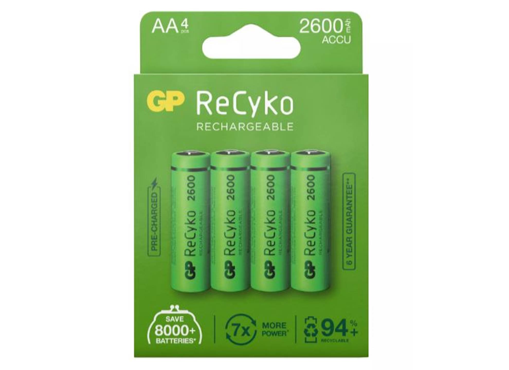 ReCyko NiMH 2600mAh AA 4 Pack (PB)