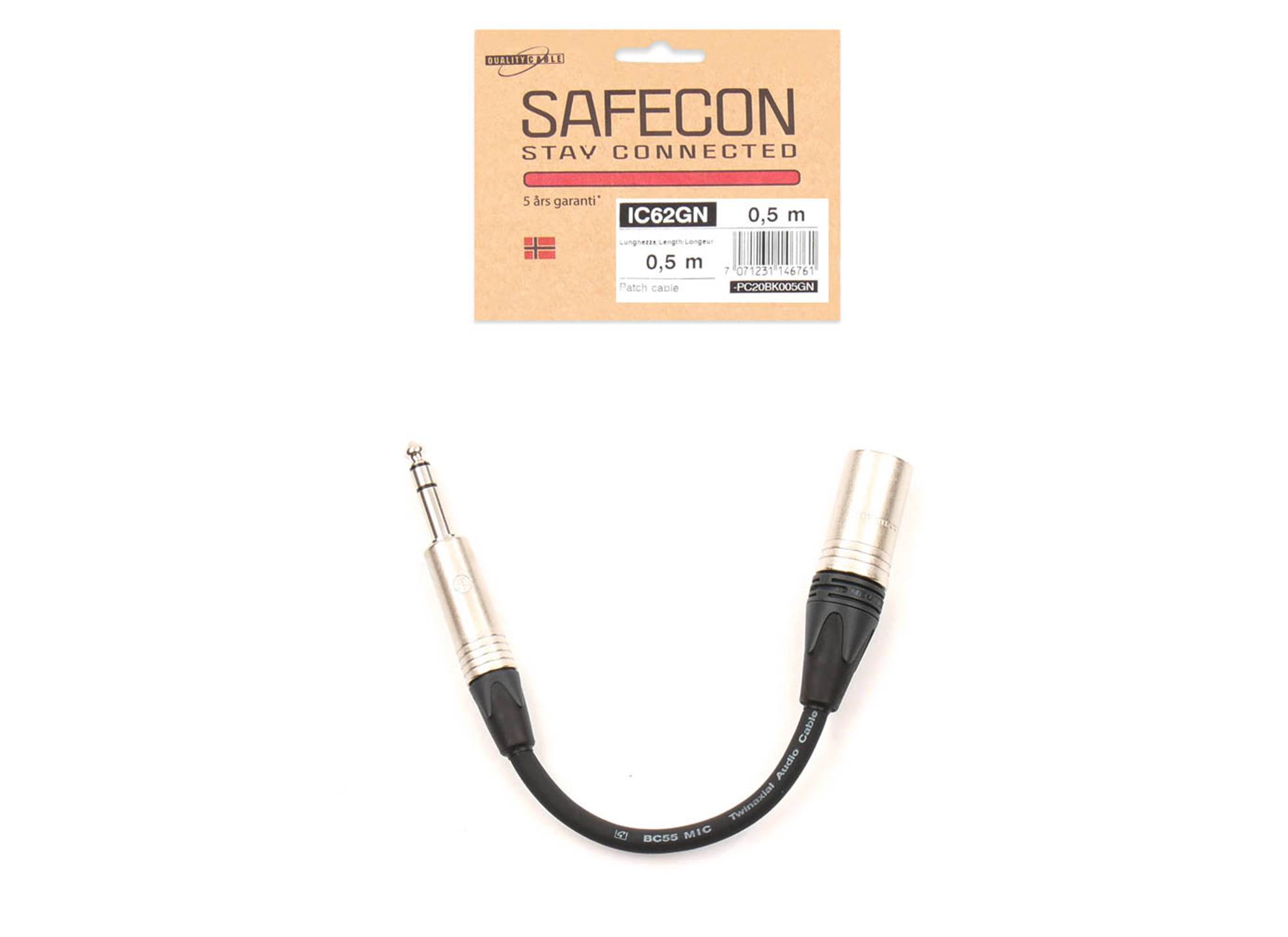 SAFECON IC62 GN 0,2M TRS/XLR MALE