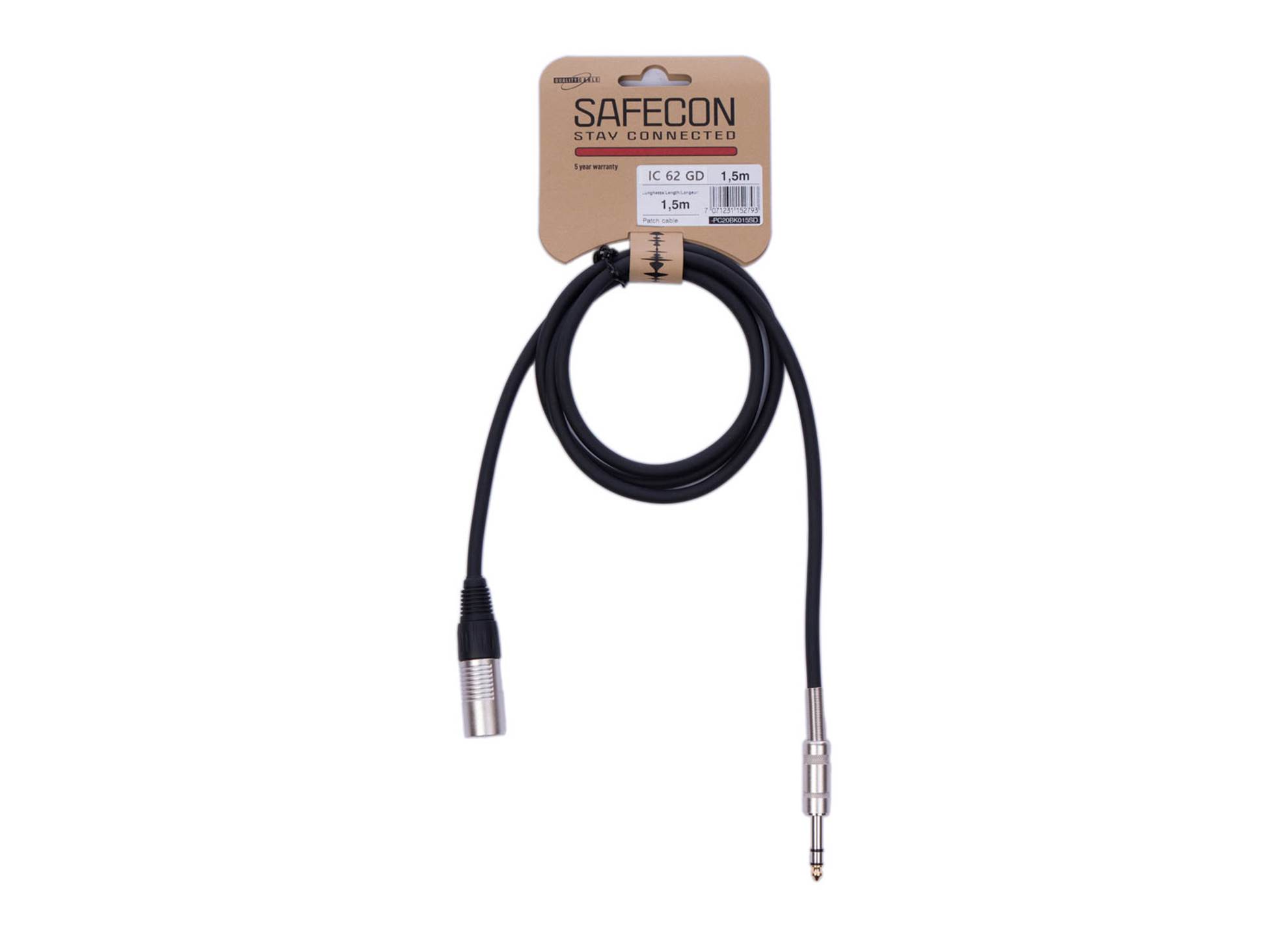 SAFECON IC62GD 1,5M TRS/XLR Male